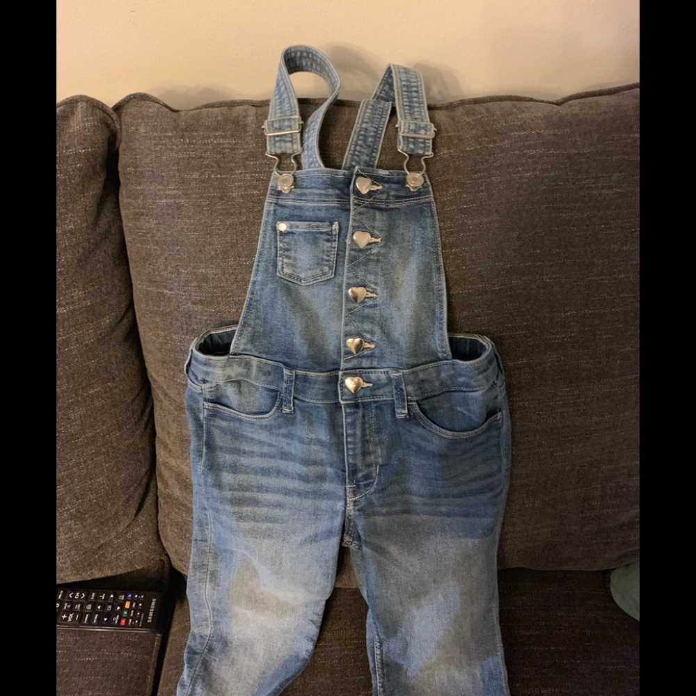 Girls slim fit jean overalls